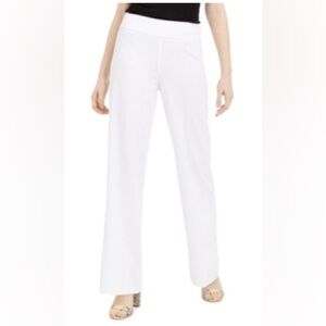 INC International Concepts Sz 8 White Wide Leg Pants Side Zip Hook & Eye Closure